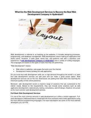 what are the web development services to become