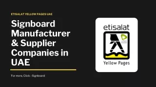 Signboard Manufacturer & Supplier Companies in UAE