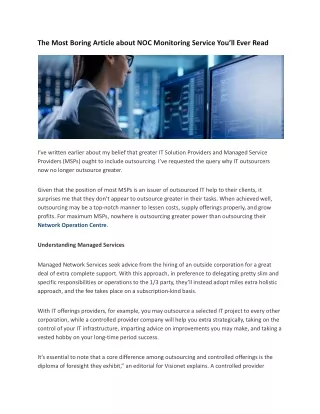 the most boring article about noc monitoring