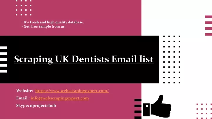 scraping uk dentists email list