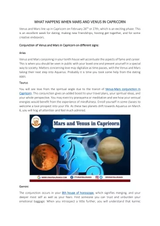 what what h happens appens w when mars and venus