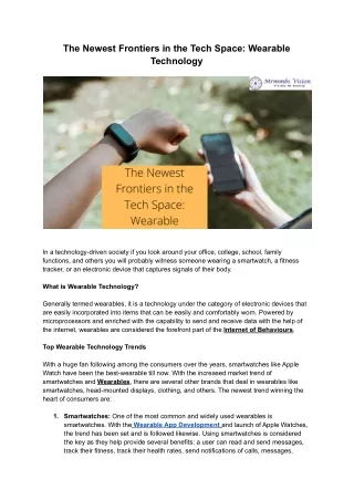 the newest frontiers in the tech space wearable