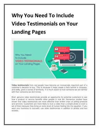 why you need to include video testimonials