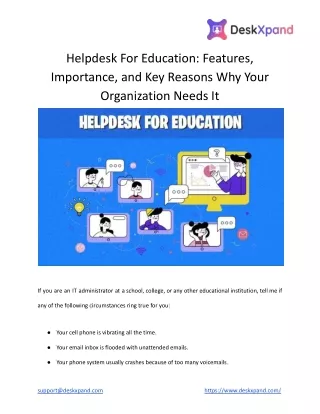 helpdesk for education features importance