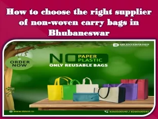 How to choose the right supplier of non-woven carry bags in Bhubaneswar