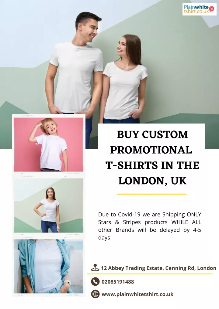 buy custom promotional t shirts in the london uk