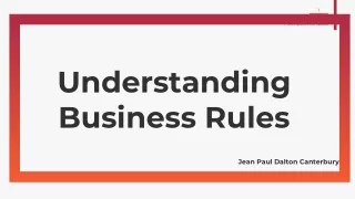 Understanding Business Rules