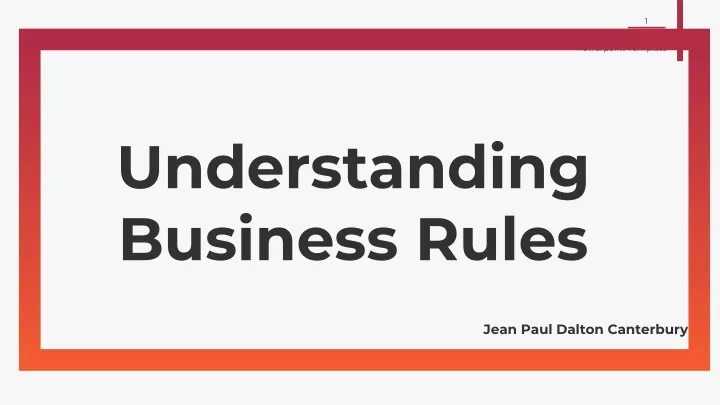 understanding business rules