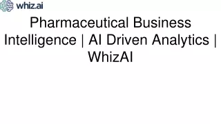 whizAi - Pharmaceutical Business Intelligence