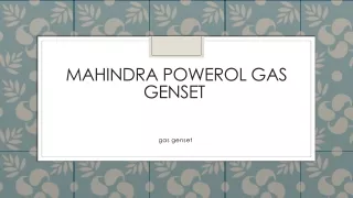 Mahindra powerol gas genset