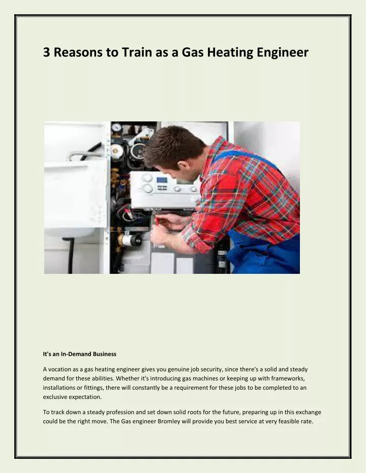 3 reasons to train as a gas heating engineer