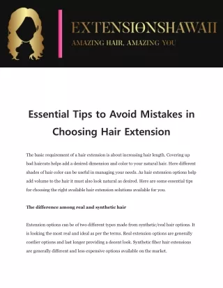 essential tips to avoid mistakes in choosing hair