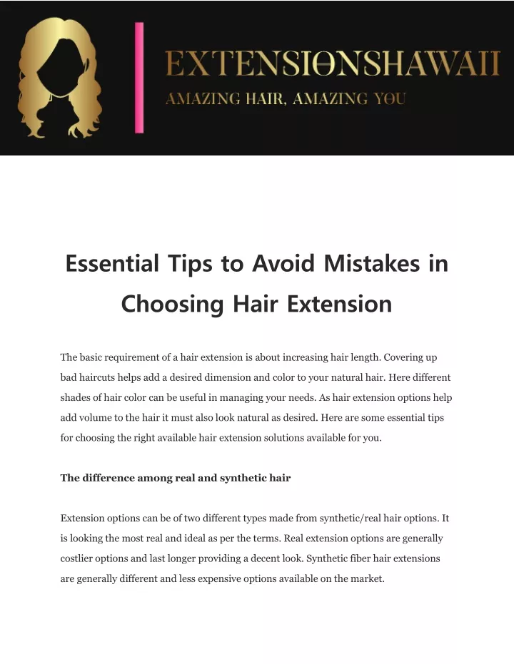 essential tips to avoid mistakes in choosing hair