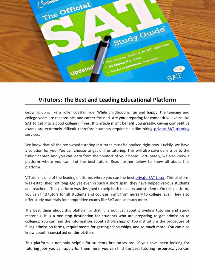 vitutors the best and leading educational platform