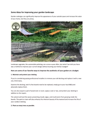 some ideas for improving your garden landscape