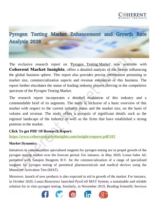 pyrogen testing market enhancement and growth