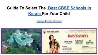 Guide To Select The  Best CBSE Schools in Kerala For Your Child