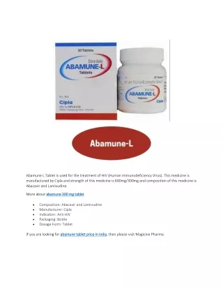 abamune l tablet is used for the treatment