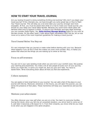how to start your travel journal