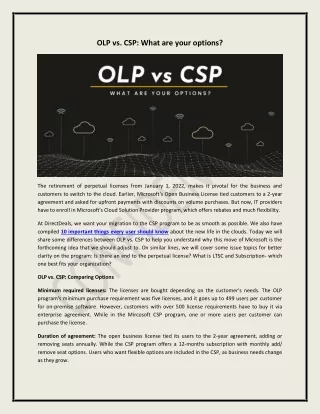 olp vs csp what are your options