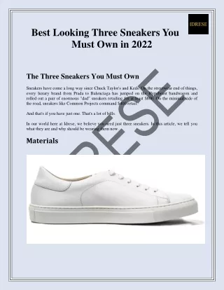 best looking three sneakers you must own in 2022