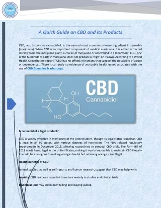 A Quick Guide on CBD and its Products