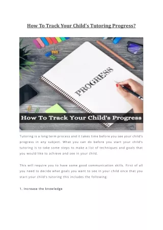how to track your child s tutoring progress