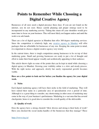 points to remember while choosing a digital