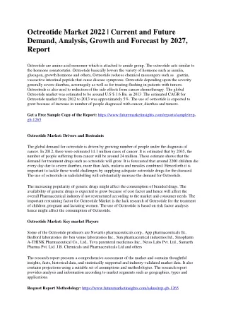 Octreotide Market 2022