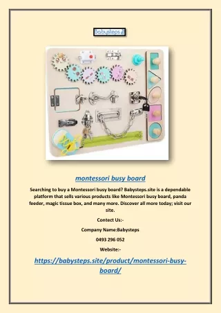 Montessori Busy Board | Babysteps.site