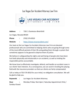 Las Vegas Car Accident Attorney Law Firm