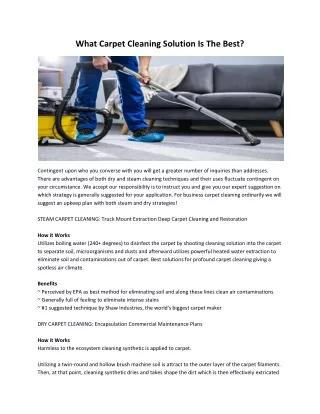 what carpet cleaning solution is the best