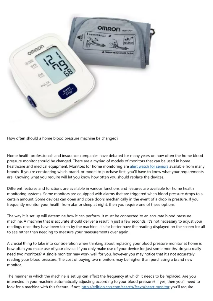 how often should a home blood pressure machine