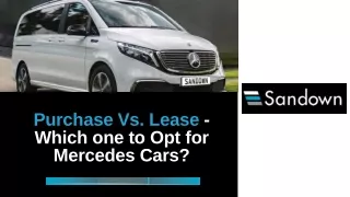 Purchase Vs. Lease - Which one to Opt for Mercedes Cars