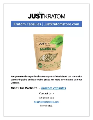 kratom capsules justkratomstore com