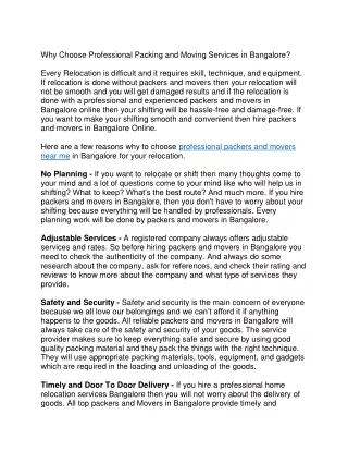 why choose professional packing and moving
