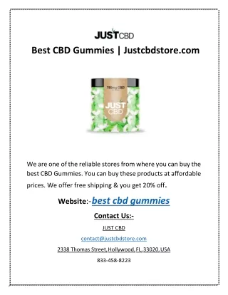 Best CBD Gummies | Justcbdstore.com