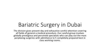 Bariatric Surgery in Dubai
