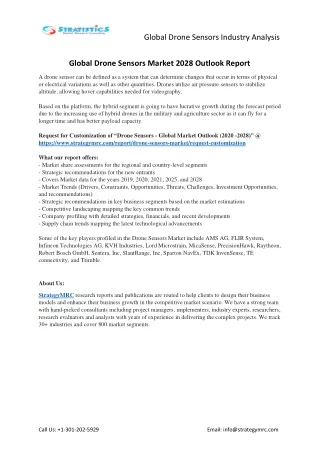 global drone sensors industry analysis