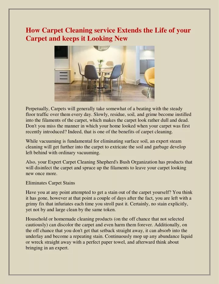 how carpet cleaning service extends the life