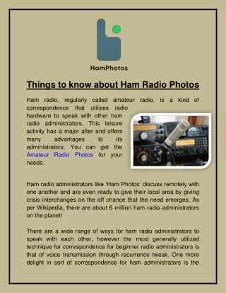 Things to know about Ham Radio Photos