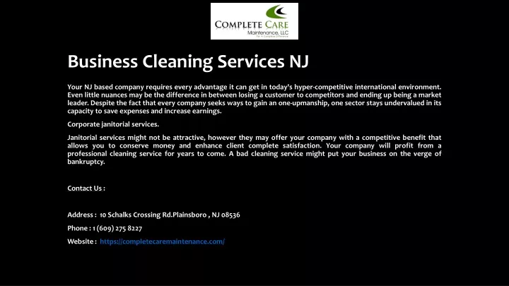 business cleaning services nj