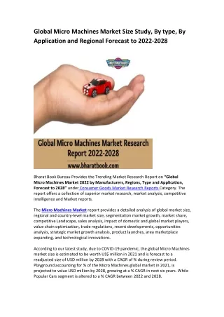 global micro machines market size study by type