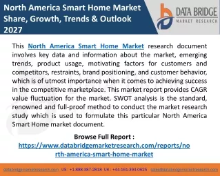 North America Smart Home Market – Industry Trends and Forecast to 2027