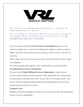 car gujarat car transportation service in gujarat