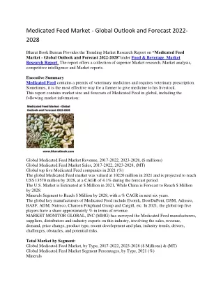 medicated feed market global outlook and forecast