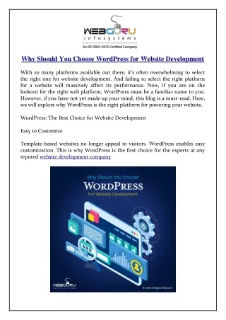 why should you choose wordpress for website