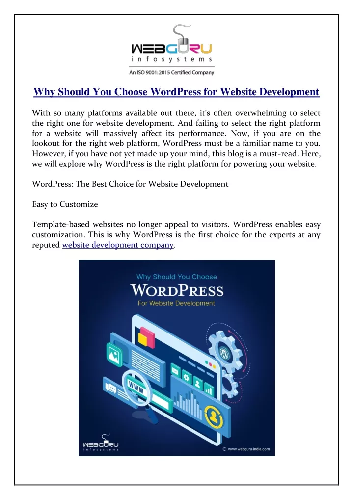 why should you choose wordpress for website