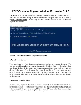 if sfc scannow stops on window 10 how to fix it