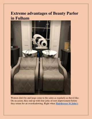 extreme advantages of beauty parlor in fulham